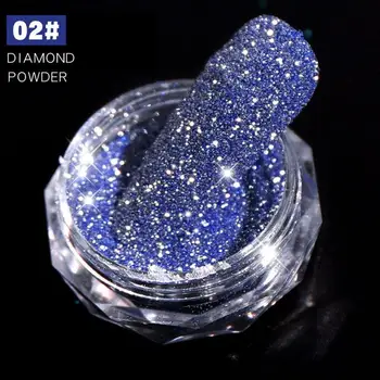 Na nechty, Glitter Prášok Auta Vŕtanie Prášok Nechty Diamond Kit Flitrami Nechtov Holografické Flash Art Nail L0V7