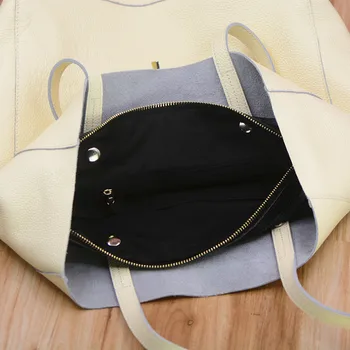 Módne kabelky kvalitné originálne kožené tašky mäkké dizajnér veľkú kapacitu, béžová taška cez rameno veľká žena tote tašky