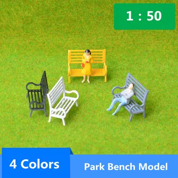 5 ks/Set 1:50 Rozsahu DIY Farebné Lavičky v Parku, a Model Miniatúrny domček pre bábiky Model Stôl Model Hračka