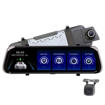 UNCOM DVR Dash Cam streaming media spätné zrkadlo jazdy záznamník 10 palcový auta dvr videorekordér zrkadlá víziu, duálny objektív