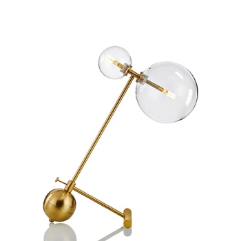 Moderné Zlato Stolové Lampy pre Spálne Skla Žiarovky Tienidlo Lampy Art Deco Nočné Led Lampy pre Obývacia Izba make-up Tabuľky Osvetlenie