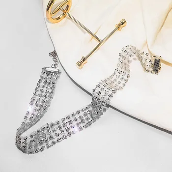 Európske a Americké zlato goth náhrdelník sexy neviditeľné krku-reťaz chocker clavicle, krku, dekoltu a krku, kórejčina svetlé-účtovná náhrdelník