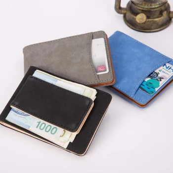 Retro štýle unisex PU ID držiteľa karty RFID blok bežné ultra-tenké peňaženky, kreditné karty držiteľ podnikania držiteľa karty ID, taška mince taška
