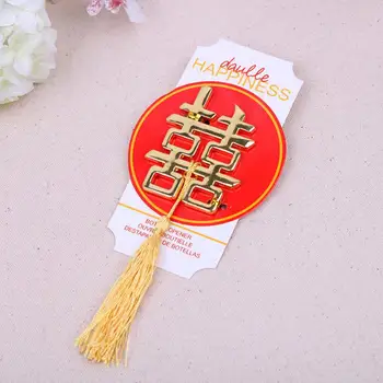 Čínsky Tematické Svadobné Party Láskavosti reklamných predmetov, Zlatá Farba dvojité šťastie otvárač LX2835