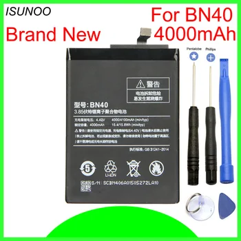 ISUNOO BN40 Batérie 4000mAh Pre Xiao Redmi 4 Pro Prime 3G RAM 32 G ROM Edition Redrice 4 Hongmi 4 Bateria S Opravy Nástrojov