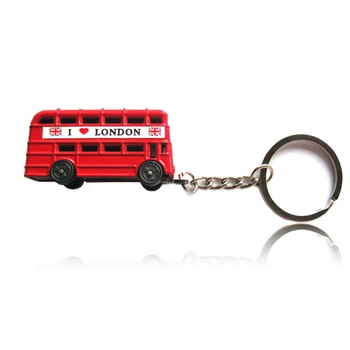 Londýn Červený double-Bus Model Malé Keychain Suvenír Darček prívesok na London Bus tlačidlo London bus keychain Britský červený autobus keychain