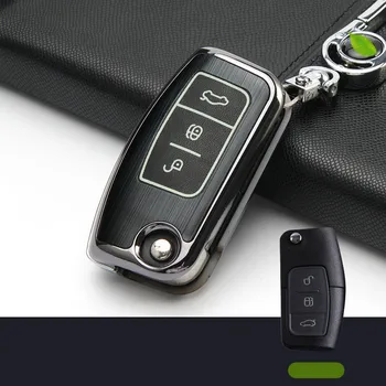 Plastové auto kľúč, Kryt pre Ford Fiesta Zamerať 2 Ecosport Kuga Uniknúť Auto Flip skladacie Diaľkové tlačidlo Prípade, 3 Tlačidlá