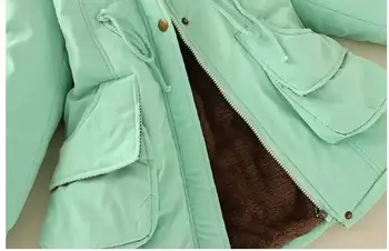 2019 kapucňou bavlna kožušiny plus veľkosť vetrovka kabát zimný zahustiť teplý kabát žena jeseň vrchné oblečenie štíhle dlhé dámske sako