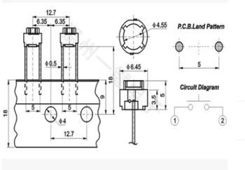 10PCS TS-E009A 6*6 kvalitnej medi pin takt prepínač 2 pin DIP typ tlačidlo prepnúť