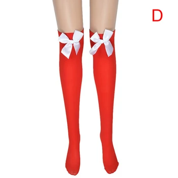 12 Štýly Vianočné Cosplay Pančuchy Kolená Vysoké Ponožky Ženy Zelená/Biela/Strip/Snow Ball/Luk-uzol Zábavné Ponožky