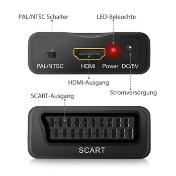 ESYNiC 1080P HDMI SCART Converter Podpora NTSC, PAL Konverziu Signálu Adaptér Pre HD TV Prenosné DVD Video, Audio Prevodník