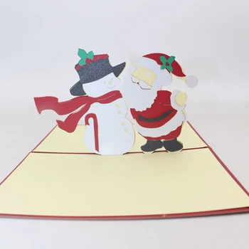5 Štýly 3D Ručne Kreslené Postavičky Vianoce, Santa Claus Papier Pozvanie Pohľadnice, Pohľadnice Veselé Vianoce Deti Nový Rok Darček