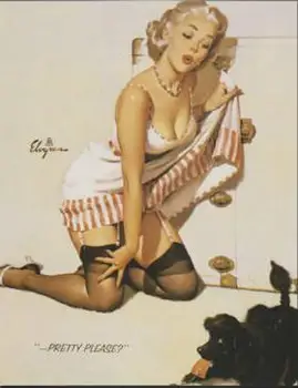 Elvgren Vintage Pin Up Girl HODVÁB PLAGÁT Dekoratívne Nástenné maľby 24x36inch