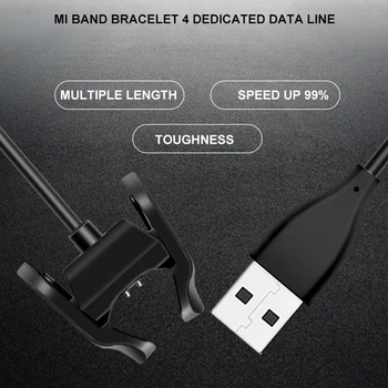 30/100 CM USB Nabíjací Kábel pre Xiao Mi Band 4 Nabíjačky Demontáž bez Adaptéra Plnenie Príslušenstvo MiBand 4 NFC Kábel Poplatok