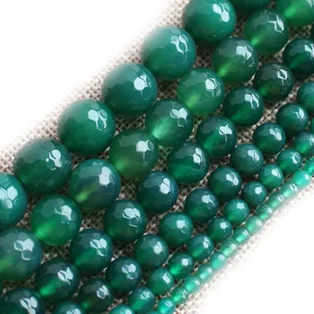 2-14 mm Prírodné Tvárou Zelená Agates korálky Pre Šperky, Takže Korálky, Náramky 15