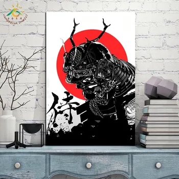 Black Japonsko Samuraj Moderné Plátno Umenie Výtlačkov Plagát Nástenné Maľby Prejdite Kresby, Maľby Nástenné Art Obrázky Domáce Dekorácie