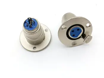 2ks nové kovové XLR 3-Pin Žena Šasi Panel Namontované Zásuvka Konektor pre adaptér