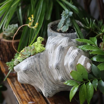 Kreatívne Conch kvetináče keramiku, vázy hydroponické pôdy kultúra antického ročníka, záhradné dekorácie, záhradné ozdoby domova