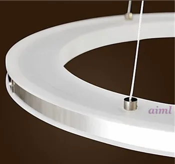 LED 2 Krúžok Akryl Prívesok,35w 110-240v , Moderná Elegancia Nerezovej Ocele, Pokovované VEĽKOSŤ:50+30 CM, 85-265v