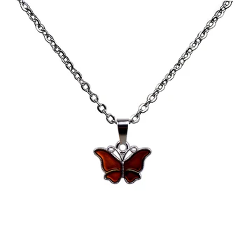 Nálada Náhrdelníky Prívesok Motýľ Náhrdelník Regulácia Teploty Farieb Zmeniť Náhrdelník Z Nehrdzavejúcej Ocele Reťazca Šperky Ženy