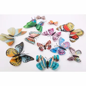 12pcs 3D Fluorescencie motýľ Zvierat kuchyňa chladnička magnety tabuľa nálepky Chladnička Magnety Deti darček Domáce Dekorácie