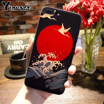 Yinuoda japonské umenie žeriav Top Podrobné Populárne Telefón puzdro pre iPhone 7plus 6 7 8 8Plus X 5S, 11pro, puzdro
