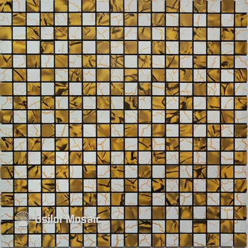 Zlata a bieleho kovu mozaiky hliníkové plastové dosky obkladačky pre kuchyňa backsplash dekorácie, obklady 2 štvorcových metrov za veľa