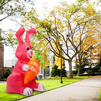 1.2 M Nafukovacie Veľkonočné Králik Bábika Veľkonočné Dekorácie Pre Domov Svetelný Nafukovacie Bunny Podržte Mrkva Vonkajšie Záhradné Ozdoby