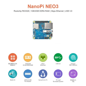 Pre NanoPi NEO3 1GB DDR4 RK3328 Cortex A53 Quad-Core 64-Bi pre Nanopi NEO2 Ubuntu Core Upgrade