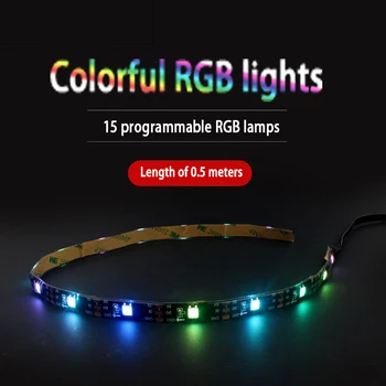 Najnovšie RGB Svetelný Pás/Arduino Microbit je vhodný pre programovateľné / 0.5 m dlhá, s lepidlo