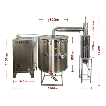 400L Dvakrát Chladnejšie Veľké Víno Pivovarnícke Zariadenia S Parný Generátor Alkohol Destiláciou Komerčné výroba Vína Stroj