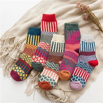 Dámy Heigh Kvalitné Ponožky Zimné Plus Hrubé Ponožky Ženy Móda Prited Ponožky Pre Ženské Odevné Doplnky