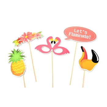 21pcs Narodeninovej Party Dodávky Flamingo Tropické Leto Photo Booth Rekvizity Havaj, Karneval, Party, Svadobné Dekorácie, Photobooth