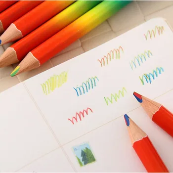 1pcs Dúha Farebná Ceruzka 4 v 1 Farebné Kreslenie, Maľovanie na Perá, Ceruzky Školy Dieťa