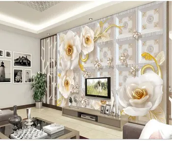 Vlastné Akejkoľvek Veľkosti nástennú maľbu, Tapety na Horských Európskej Troch-Dimenzionální Úľavu kvet TV Pozadie Spálňa Foto Wall Paper 3D