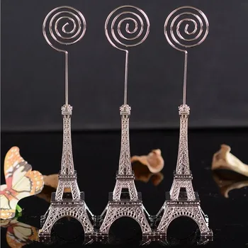 100ks svadobné Dekorácie 16,5 cm Parížskej Eiffelovej Veže Brozen Miesto/Názov/photo/Business Držiteľa Karty message board klip