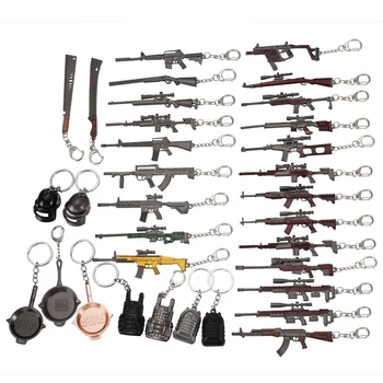 PUGB PlayerUnknown je M416 AK M24 Zbraň Zbraň Model Prívesok Okolo hracia Hračka Keychain prívesok na Keyring Krúžok na Vianoce