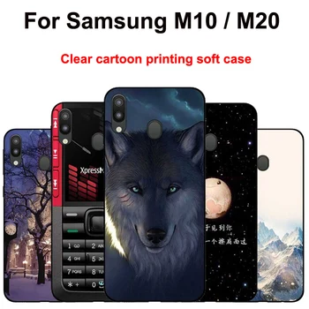 Pre Samsung galaxy M20 Prípade cartoon mäkký Matný Ultra slim Zadný Kryt Telefónu Samsung galaxy M10 Prípade M 10 Shockproof funda