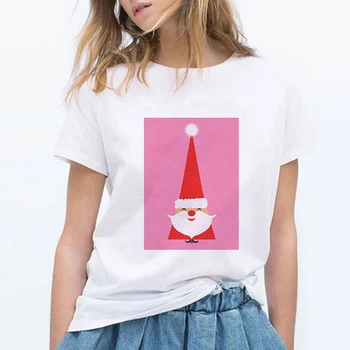 Nový Ženy šťastné a Veselé Vianoce, Santa Claus T-shirts Harajuku Plus Veľkosť Grafické T Košele Ženy Nadrozmerná Telocvični Punk Ženy Košele