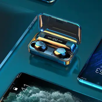 Nové F9 TWS Bezdrôtové Slúchadlá Bluetooth 5.0 9D HiFi Stereo S Mikrofónom Headset Dotyk Šport Mini Slúchadlá s 1500mAh Prípade
