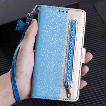 Luxury Leather Case For Huawei P40 P30 P20 Lite Pro Lace Zipper Magnet Flip Book Case Stand Cover For Huawei P 40 30 20 Lite Pro