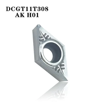 20PCS DCGT11T308 AK H01 DCGT32.52 otáčania nástroja Hliníkové rezací nôž Vložiť rezného Nástroja CNC Nástroje AL +Zliatiny CÍNU dreva