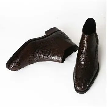 Ourui nový príchod pravda krokodílej kože pánske topánky Skutočné krokodílej kože pánske topánky