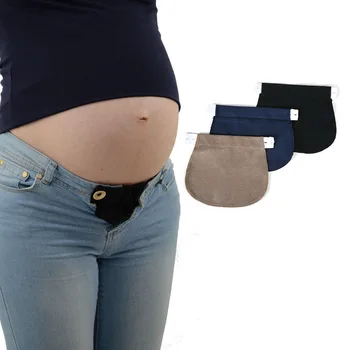 Nové Čierne/tmavo Modré/Khaki Materstva, Tehotenstva Pásom Pás NASTAVITEĽNÝ Elastický Pás Extender Nohavice Hot 1/3ks