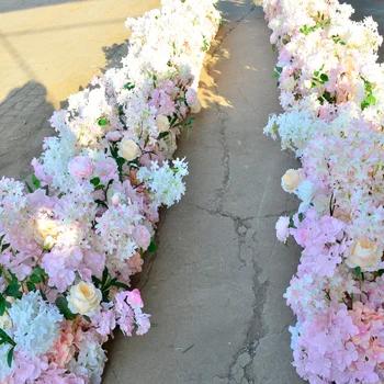 100X40cm Umelé arch kvet riadok tabuľky Kvet Hodvábnej pivónia Kvet s Penou rám runner vrchol Svadobné pozadie dekor
