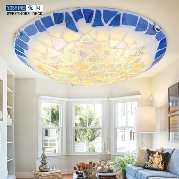Stredomorská sacia kupola svetlo, kruhové moderné LED spálňa lampa garden štýl obývacia izba jedáleň osvetlenie Tiffany