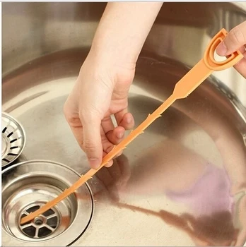 1pc/veľa Užitočných Kuchynský Nástroj Orange Plastové Mozgov Dreváky Cleaner, Umývadlo, Vodovodné Čistenie Malý Čistý Háčik