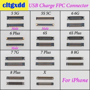 Cltgxdd USB Nabíjací Dock Port FPC Konektor Konektor na základnej Doske Doske Výmena Za iPhone 5 5S 5C 6 6S 6SP 7G 7 8 Plus X