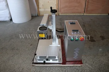 Jednoduché ovládanie vlákniny laserové značenie stroj cenu pre QR kód Čiarový kód na kov a plast