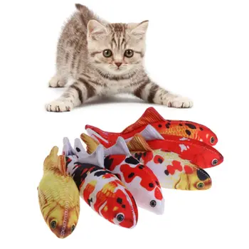 Nové Simulácie Koi Mint Ryby Pet Mačka Catnip Hračky Skus Odolný Plyšové Tvorivé Kaprovité Ryby Tvar Cat Hračka Darček Catnip Ryby